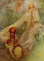 María Virgen De Los Lirios Checo Art Nouveau Alphonse Mucha
